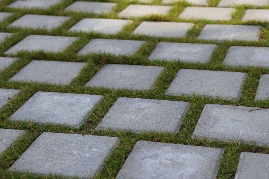 Smooth gray brick paving with a clean, modern finish