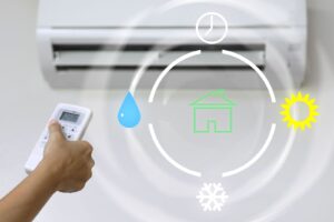 heat pump system showing settings graphic