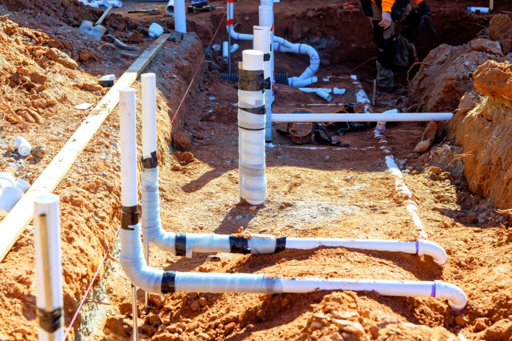 installing drains in the ground 