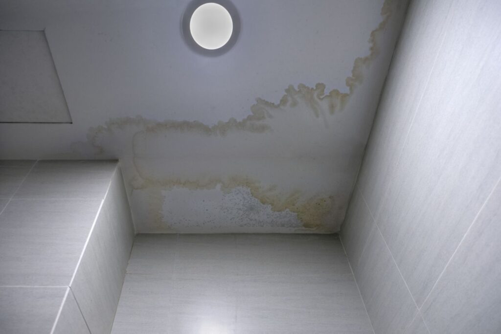 stains on ceiling from leaking roof